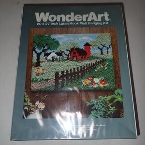 WonderArt Countryside Latch Hook Wall Hanging Kit 20 x 27 4251 Vintage NEW